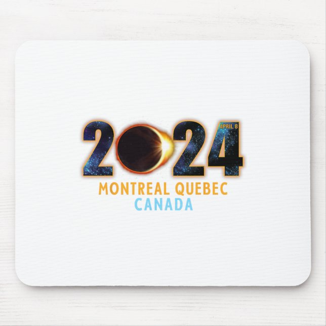 Mousepad Montreal Quebec Canadá Total Eclipse Solar 2024 (Frente)