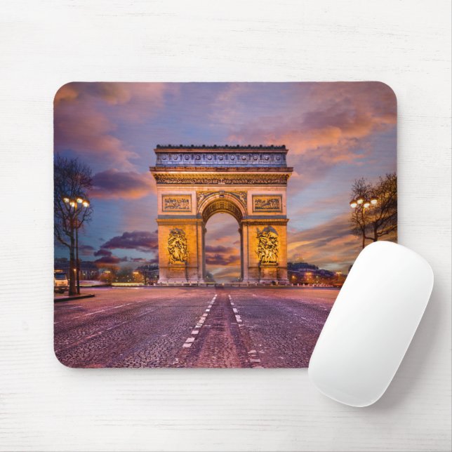 Mousepad Monumentos | Arc de Triomphe, Paris, França (Com mouse)