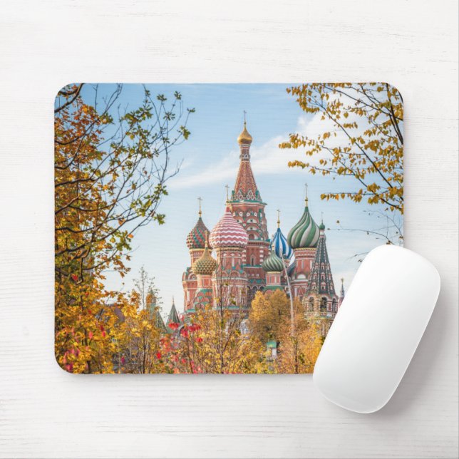 Mousepad Monumentos | Ruas. Catedral de Basil em Moscou (Com mouse)