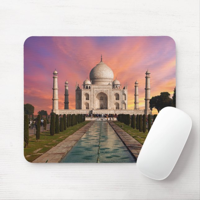 Mousepad Monumentos | Visão Colorida do Taj Mahal (Com mouse)