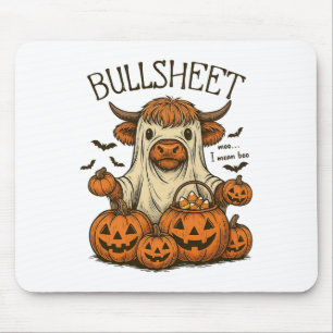 Mousepad Moo. Quero Dizer Boo Bullsheet Vaca Fantasma Hallo