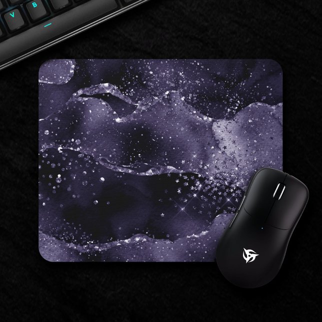 Mousepad Moody Agate | Midnight Indigo Profundo Glam (Criador carregado)