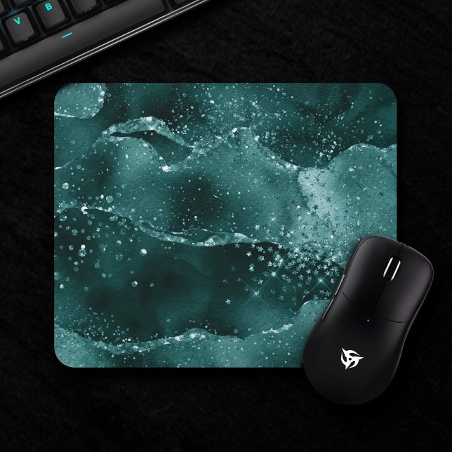 Mousepad Moody Agate | Teto Verde Malachite Rich Jewel Tone (Criador carregado)