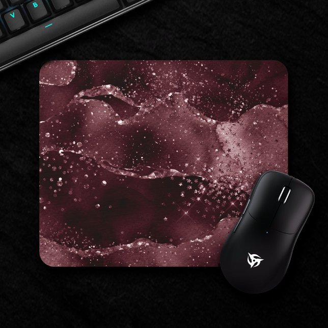 Mousepad Moody Agate | Vinho Bordéus Sangria Merlot Maroon (Criador carregado)