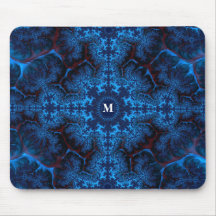 Moody Blue Fractal Filigree com seu Monograma