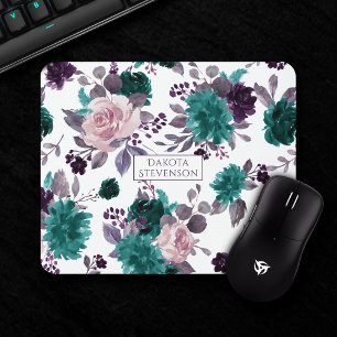 Mousepad Moody Boho Horário Floral Roxo-EggPlant
