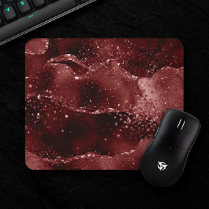 Mousepad Moody Crimson Agate Dark Blood Red Jewel Tone