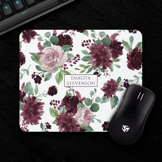 Mousepad Moody Passions | Rosa De Vinho Roxo Dramático (Criador carregado)