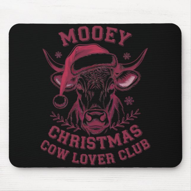 Mousepad Mooey Christmas Western Cow Lover Club Xmas Season (Frente)