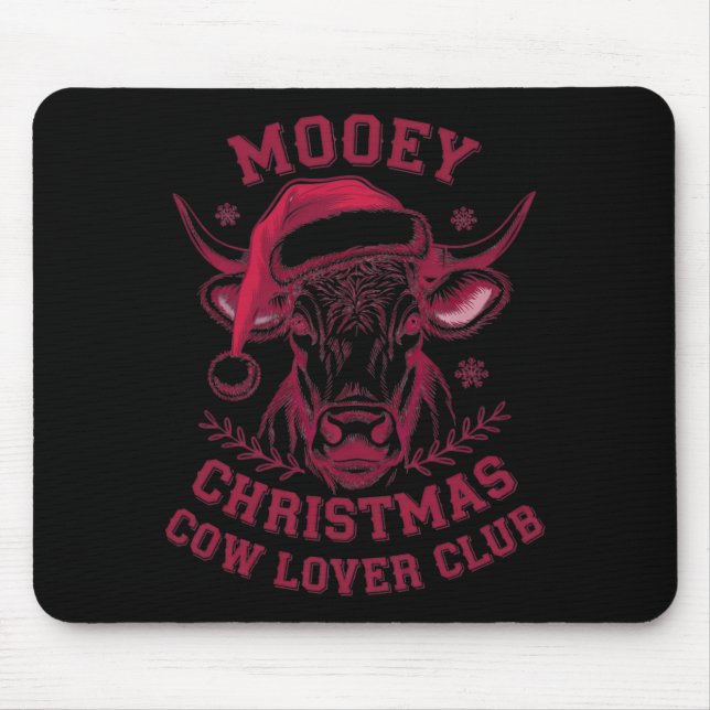 Mousepad Mooey Christmas Western Cow Lover Club Xmas Season (Frente)