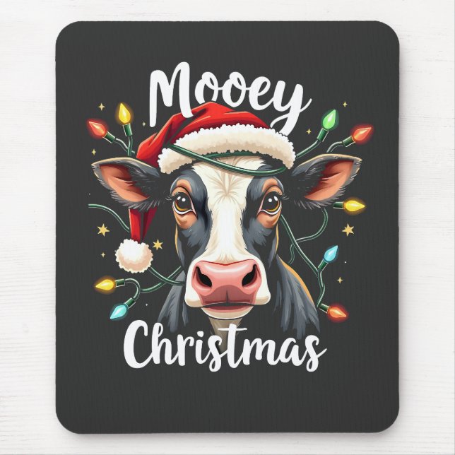 Mousepad Mooey Natal Engraçado Xmas Covinhos (Frente)