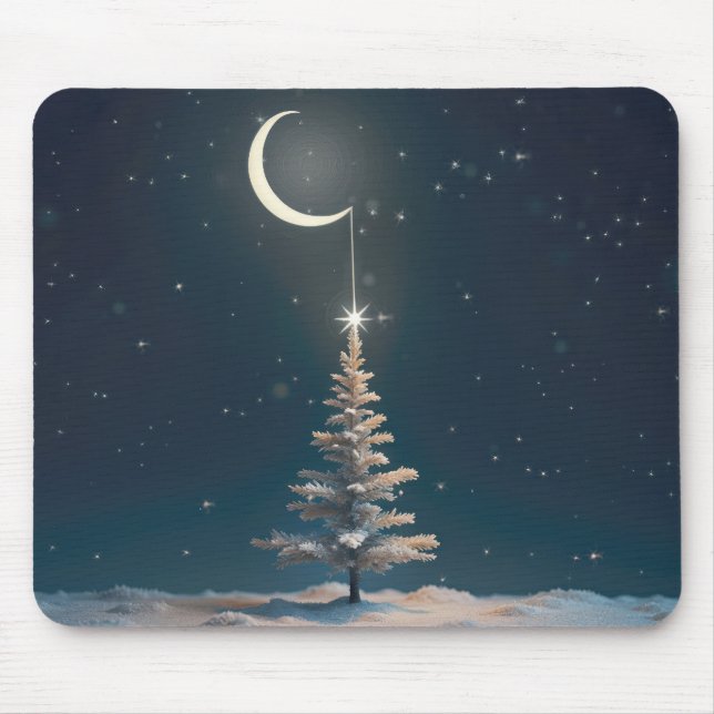 Mousepad Moon Crescente com Estrela de Natal (Frente)