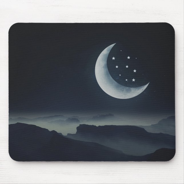 Mousepad Moon Crescente e Estrelas (Frente)