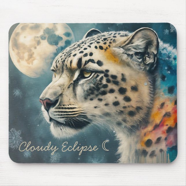 Mousepad Moon Mousepad-Leopardo-da-neve (Frente)