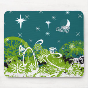 Mousepad Moon Stars Swirl Paint Splat
