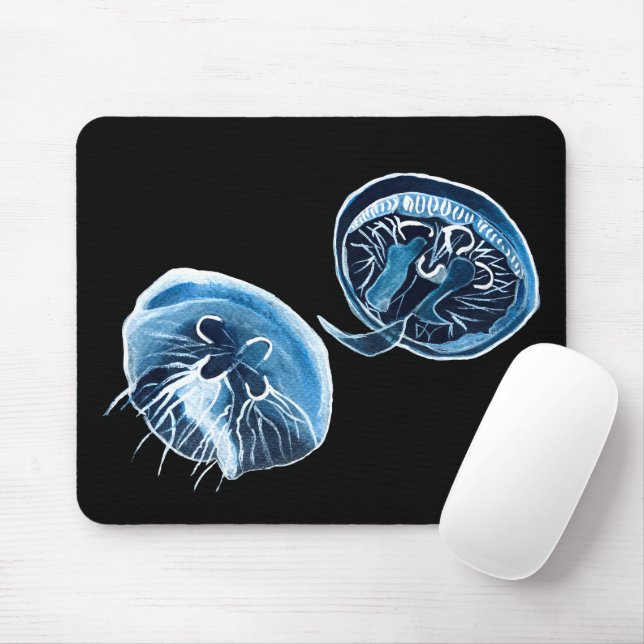 Mousepad MoonJellyfish — arte da aquarela (Com mouse)