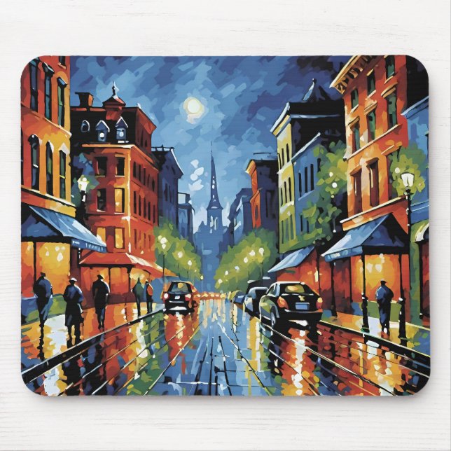 Mousepad Moonlit City Street (Frente)