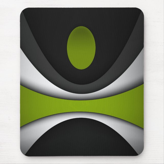 Mousepad Moousepad moderno, preto, cinza, verde, abstrato (Frente)