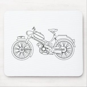 Mousepad Moped PUCH MS 50 Motor Patinete Blueprint