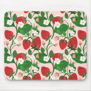 Mousepad Morango de Verão em Rosa