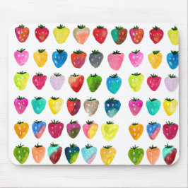 Mousepad Morango doce doce fruta doce aquarela