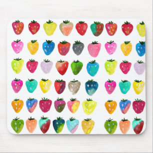 Mousepad Morango doce doce fruta doce aquarela