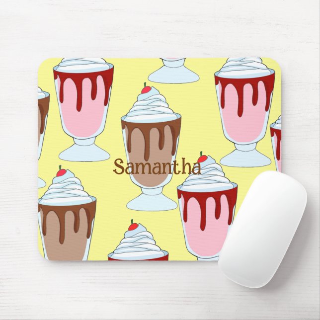 Mousepad Morango E Sorvetes De Chocolate (Com mouse)