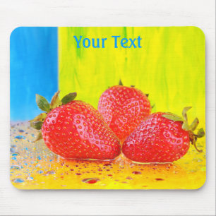 Mousepad Morangos e Gotas de Água