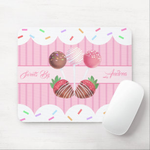 Mousepad Morangos E Pop De Bolo De Chocolate Doce