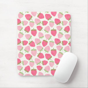 Mousepad Morangos Frutados Rosa e Elegantes