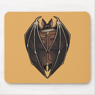 Mousepad Morcego Gótico Lendo Livro de Feitiço Sombrio