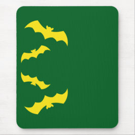 Mousepad Morcegos Amarelos Voadores de Halloween
