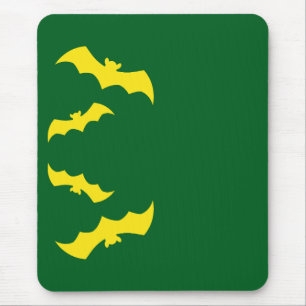 Mousepad Morcegos Amarelos Voadores de Halloween