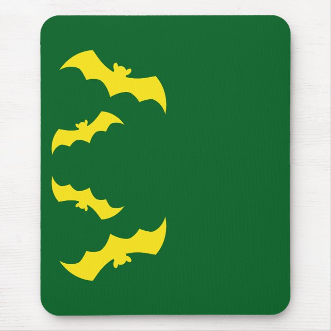 Mousepad Morcegos Amarelos Voadores de Halloween (Frente)