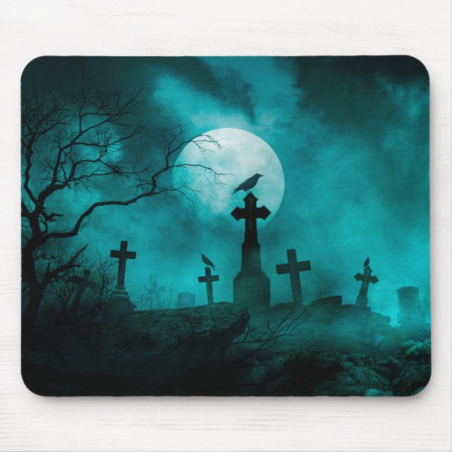 Mousepad Morcegos de Abóbora do Halloween e Bruxas #2 (Frente)