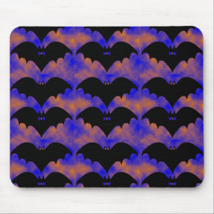 Mousepad Morcegos E Arcos Laranja Azul