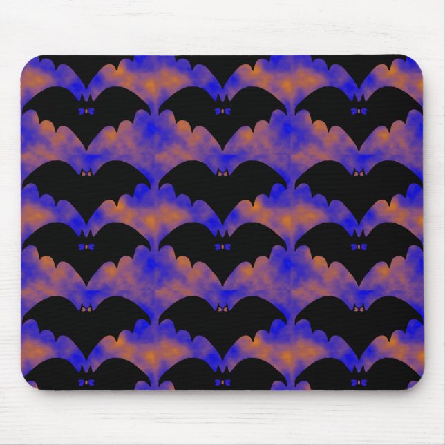 Mousepad Morcegos E Arcos Laranja Azul (Frente)
