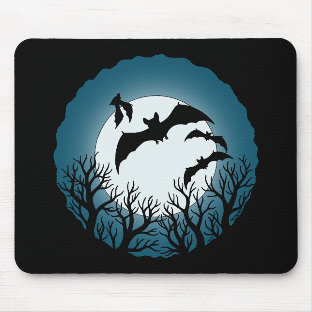 Mousepad Morcegos e Árvores Contra a Lua (Frente)