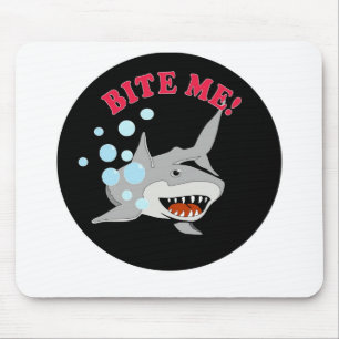 Mousepad Morda-me tubarão no círculo preto