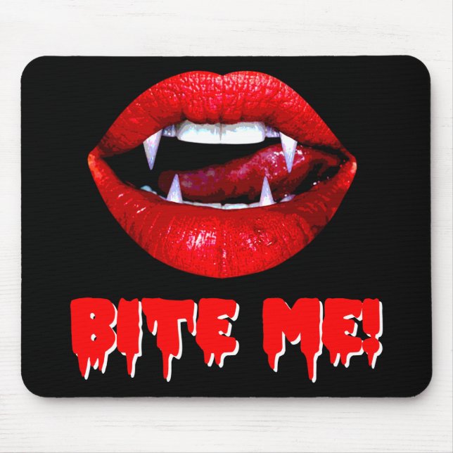 Mousepad Morda-me vampiro o Dia das Bruxas (Frente)