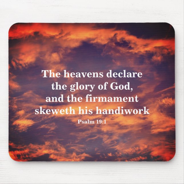 Mousepad Morning Sky Psalm 19:1 Inspirational  (Frente)