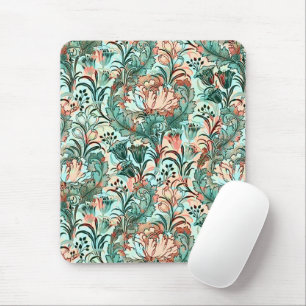 Mousepad Morris Inspirou Tulipas,Peonias,Acanthus Green