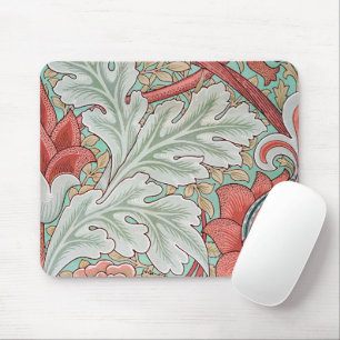 Mousepad Morris Vintage Foliage & Floral Padrão Vermelho Es