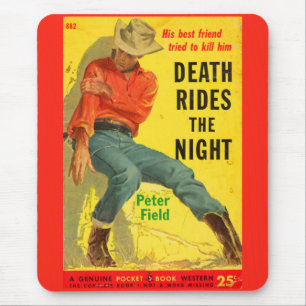 Mousepad Morte de 1950 anda pelo cobrir do livro Night West