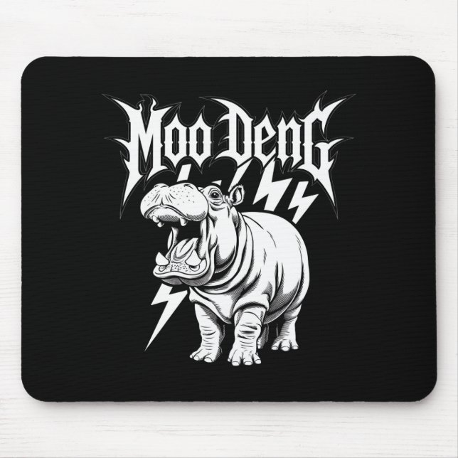 Mousepad Morte Metal Cute Bebê Hippo Moo Deng Hippopotamus (Frente)