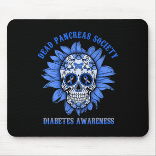 Mousepad Morto de Flor do Crânio do Açúcar Diabetes da Soci