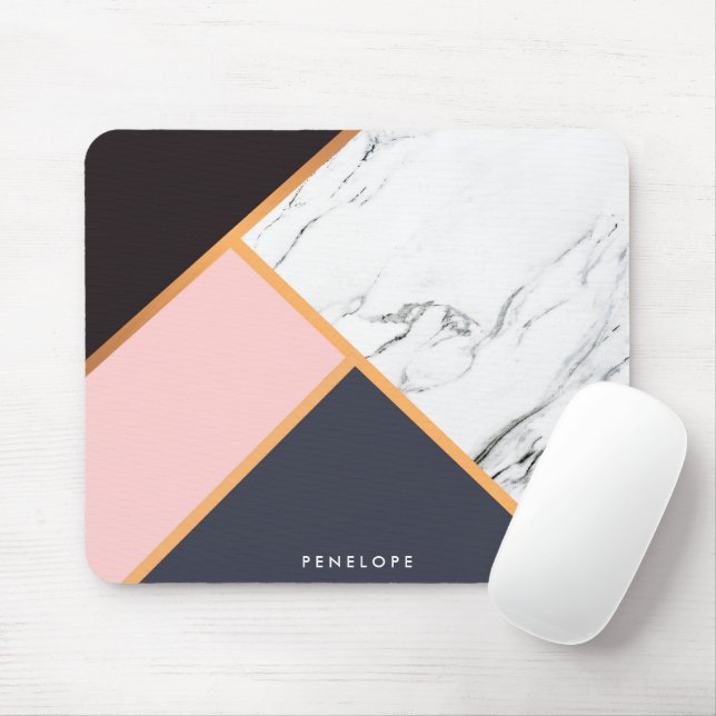 Mousepad Mosaico Abstrato geométrico (Com mouse)