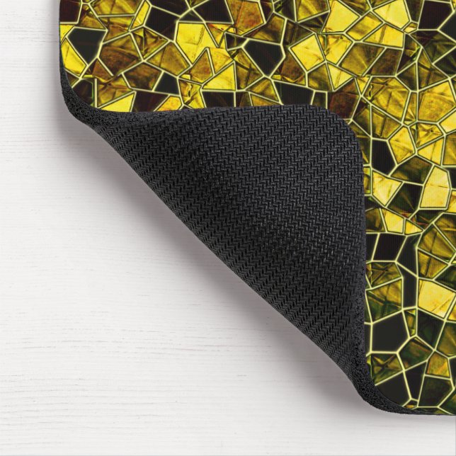 Mousepad Mosaico amarelo e ocre escuro, opção de linha de d (Canto)