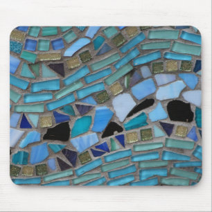 Mousepad Mosaico azul do vidro do mar