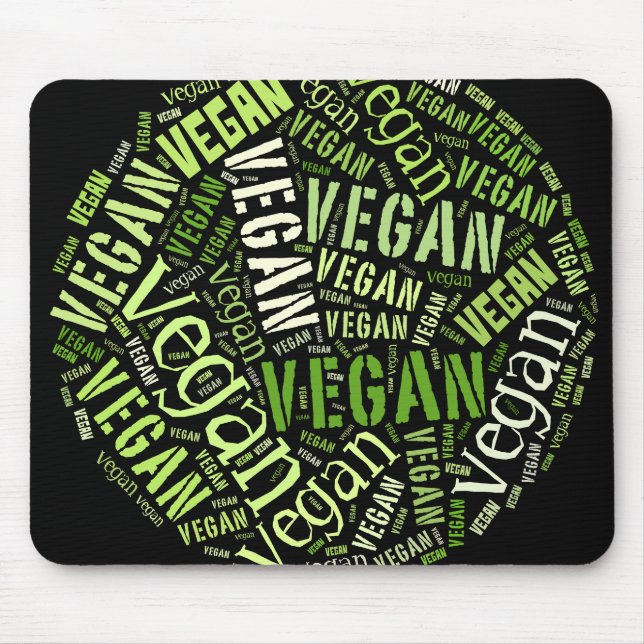 Mousepad Mosaico da Palavra-Nuvem do "Vegan" (Frente)